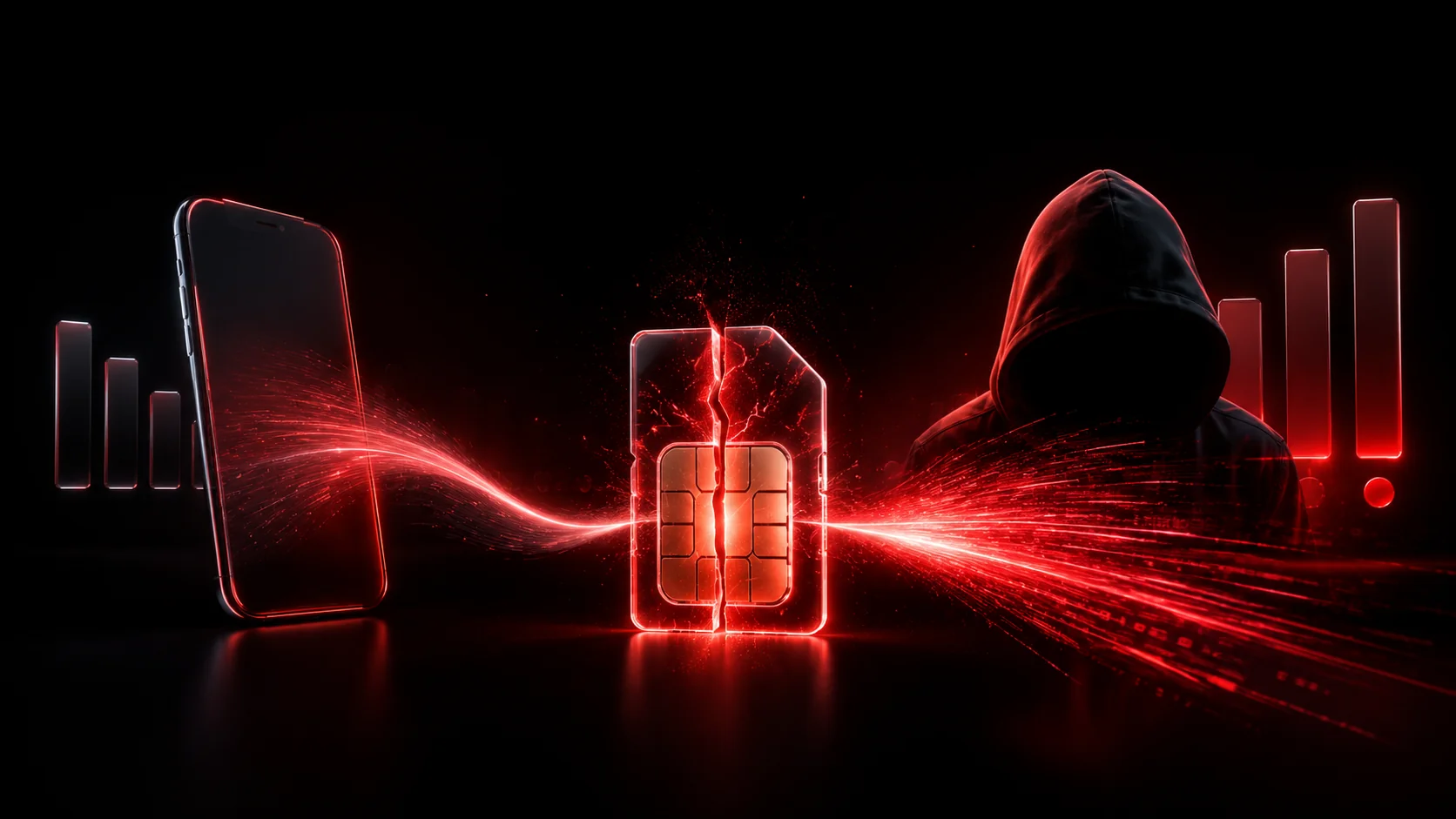 A phone number being silently reassigned from one device to another — SIM swap and port-out fraud